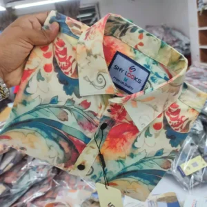 Luxury Spandex Print Shirt