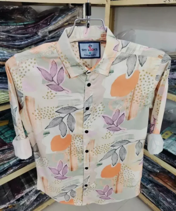 Luxury Spandex Print Shirt